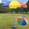 Rainbow Color Umbrella Big Outdoor Beach Sun Umbrella Large Folding Beach Umbrella